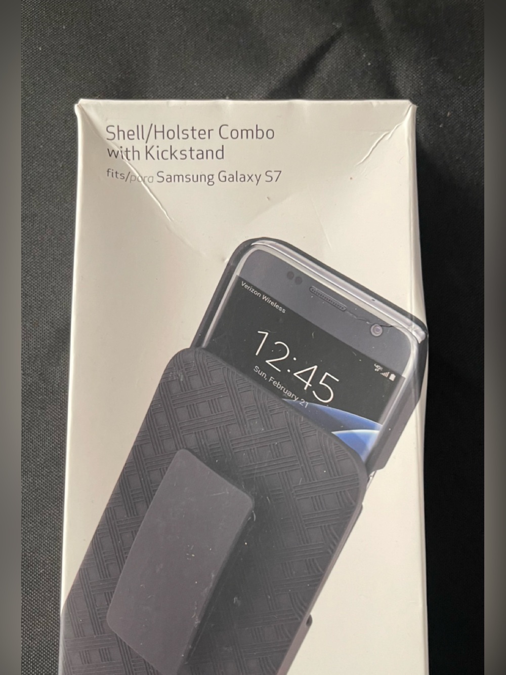 Samsung Galaxy S7 Black Phone Case with Built-in Kickstand